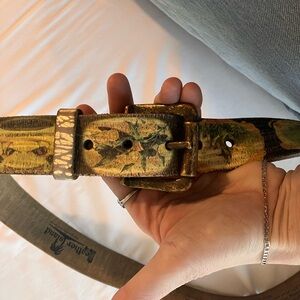 Vintage Leather Island By Bill Lavin belt with historic design size 36